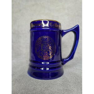 University of California Vintage Cobalt Blue Tankard/Mug Gold Trim WC Bunting Co